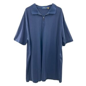 Polo Ralph Lauren Men’s S/S Stretch Mesh 1/4 Zip Polo Shirt Navy Blue Size 4XLT